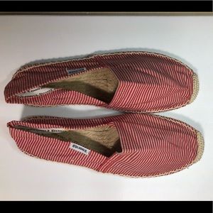 Soludos Red and White Striped Espadrilles Sz. 38